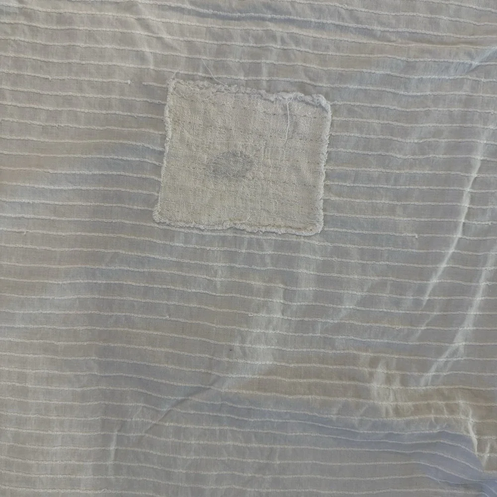 Vintage Mid Century Floral Chenille Bedspread DAMAGED Project Piece Fabric